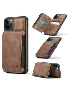 Voor iPhone 11 Pro Back Cover Wallet Case (Brown)