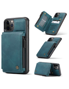 Voor iPhone 11 Pro Back Cover Wallet Case (Blue)