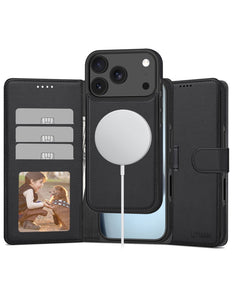 iPhone 17 Pro Hoesje 2-in-1 Wallet Book Case MagSafe Zwart
