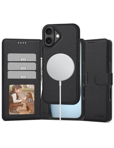 iPhone 17 Hoesje 2-in-1 Wallet Book Case MagSafe Zwart