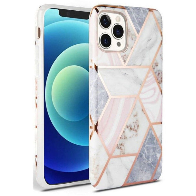 iPhone 12 Pro Max hoesje marble white backcover case