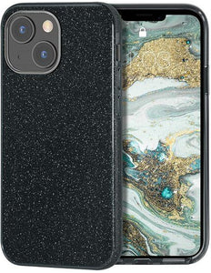 iPhone 15 Pro Max hoesje Silicone Case cover glitters zwart