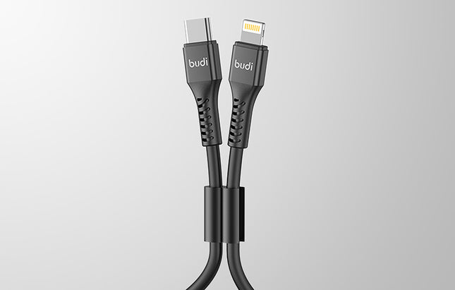 USB-C naar Lightning veerkabel Budi, 1,8m, 20W