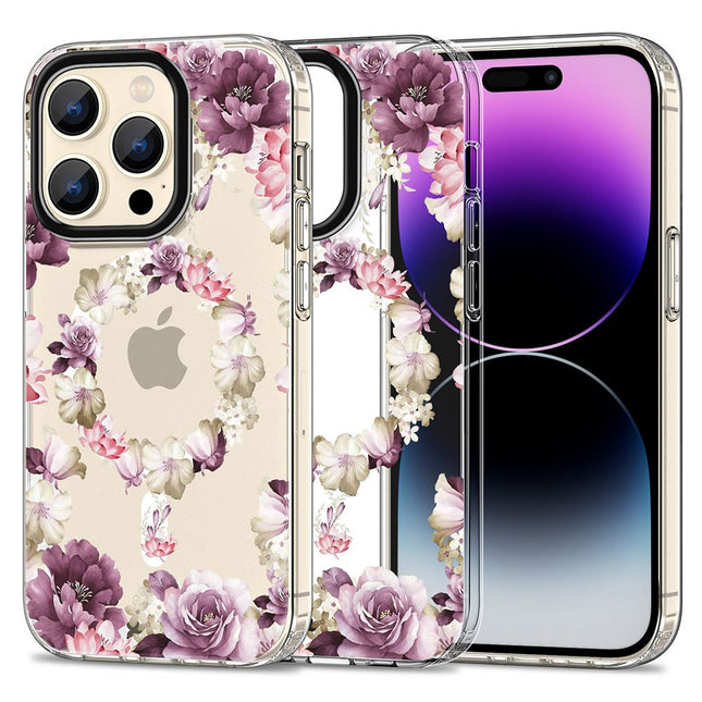 iPhone 15 Pro Max hoesje case backover roze floral