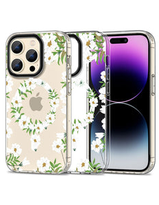 iPhone 15 Pro Max hoesje case backover wit daisy