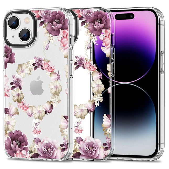 iPhone 15 hoesje case backover roze floral