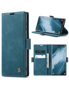 Samsung Galaxy S23 Ultra hoesje Retro Wallet Case - Blue