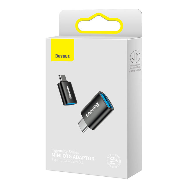 Baseus Ingenuity Series Mini OTG Adapter Type-C naar USB-A 3.1 zwart