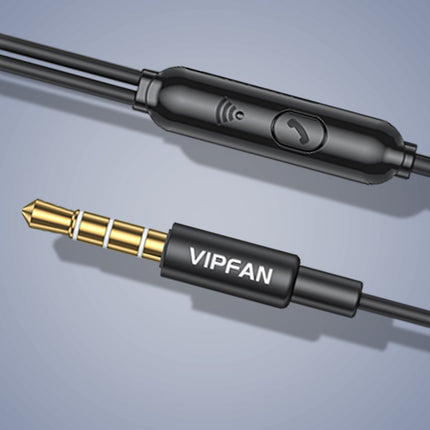 Bedrade in-ear hoofdtelefoon Vipfan M15, 3,5 mm jack, 1 m (zwart)