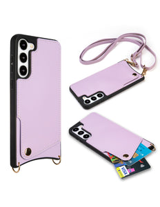 Samsung Galaxy S23 hoesje roze verstelbare mobiele kettinghoes met koord