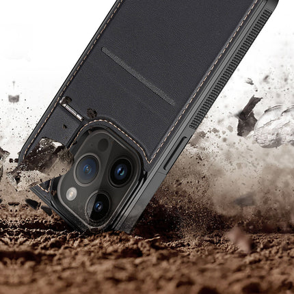 3in1 portemonnee-hoesje met standaard voor iPhone 15 Pro Max MagSafe RFID Blocker Dux Ducis Rafi Mag - zwart