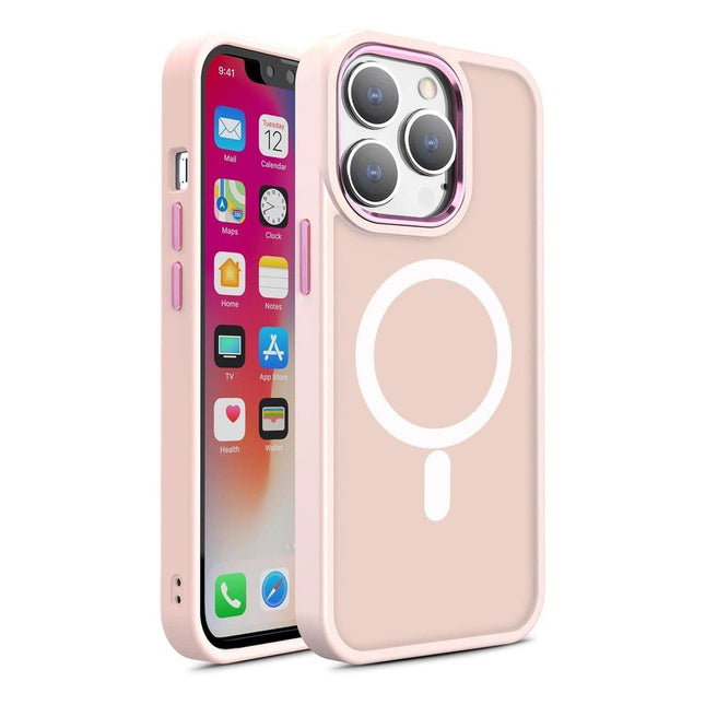 iPhone 15 Matte hoesje Magsafe roze