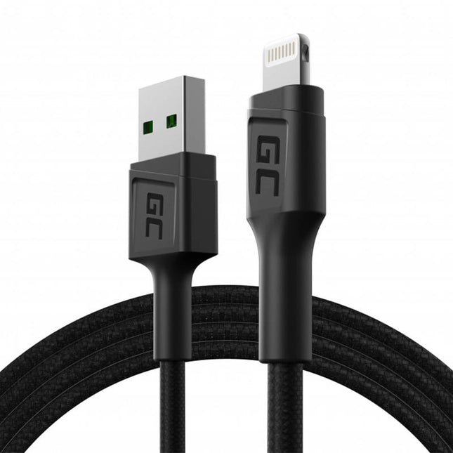 Kabel USB-A voor Lightning Green Cell GC, 120 cm voor iPhone, iPad, iPod, snel opladen