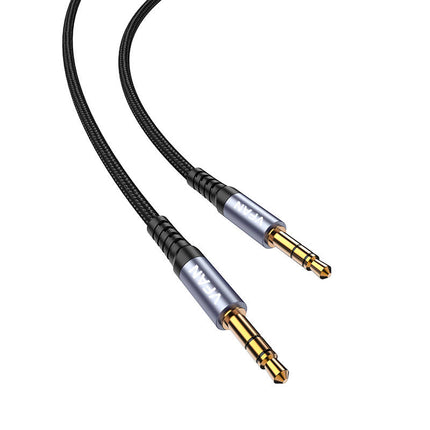 Kabel Vipfan L11 mini-jack 3,5 mm AUX, 1m, verguld (grijs)