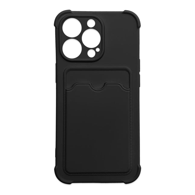 iPhone 12 Pro Max hoesje shockproof zwart Siliconen met Card Slot