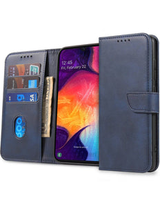 Samsung Galaxy A14 hoesje boekcase wallet case donker blauw cover