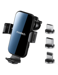 Choetech inductielader met houder + magnetische tips zwart (T201-F)