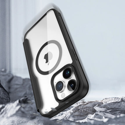 Dux Ducis Skin X Pro Magnetisch Flip MagSafe Hoesje iPhone 15 Pro Max - Zwart