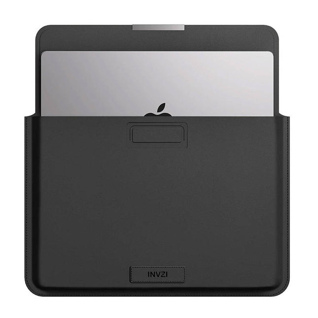 INVZI lederen tas / cover met standaardfunctie voor MacBook Pro/Air 13"/14" (zwart)