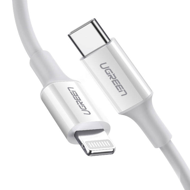USB-C naar Lightning kabel UGREEN US171, 3A, 0.25m (wit)