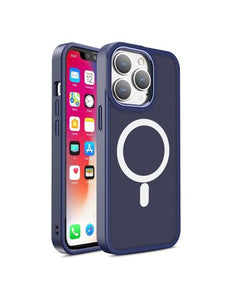iPhone 14 Pro hoesje Matte MagSafe Case blauw