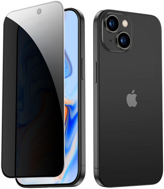 iPhone 15 Privacyglas met Anti Spy-filter Privacy Glass - zwart