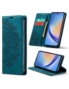 Samsung Galaxy S24 hoesje Slim bookcase groen mandala