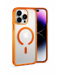 iPhone 17 Pro - hoesje Titan Clear Magsafe Case - Orange