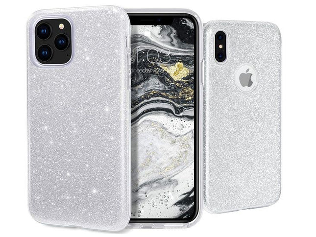 iPhone 11 - Glitter Backcover - Zilver