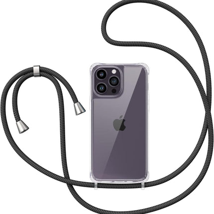 iPhone 15 Plus hoesje Anti Shock Transparant met Koord