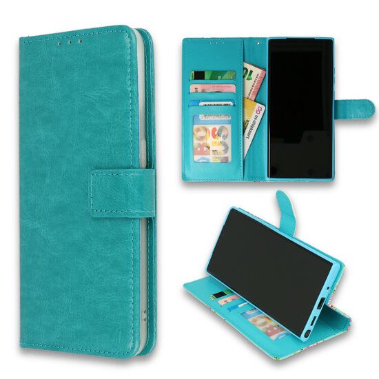 Samsung A41 Bookcase hoesje met ruimte voor pasjes blauw