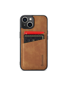 iPhone 15 Pro Max hoesje met ruimte achter voor pasjes bruin