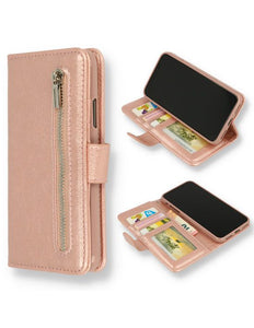 iPhone 15 Pro Max hoesje met rits wallet case Rosegoud