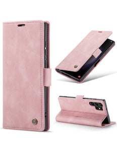 Samsung Galaxy S23 Ultra hoesje Retro Wallet Case - Pink