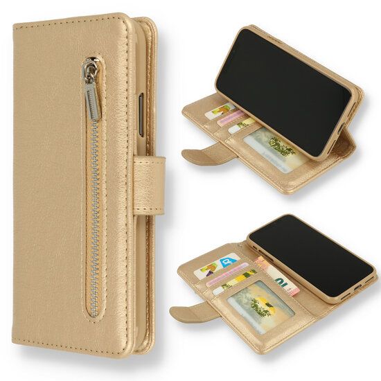 Samsung Galaxy S24 Plus hoesje wallet bookcase met rits goud