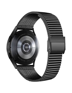 Stalen Texture Watchband - 22mm aansluiting horlogeband (Black)