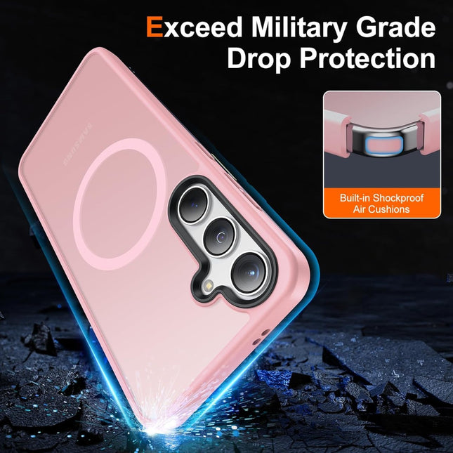 Samsung Galaxy S24 Plus hoesje roze translucent matte Skin MagSafe Armor Case