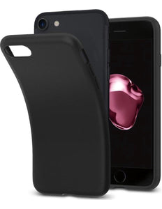 iPhone 7/8/SE 2020 zwart siliconen (gel) achterkant hoesje | Back Cover TPU zwart hoesje zacht dun Cover Bumper