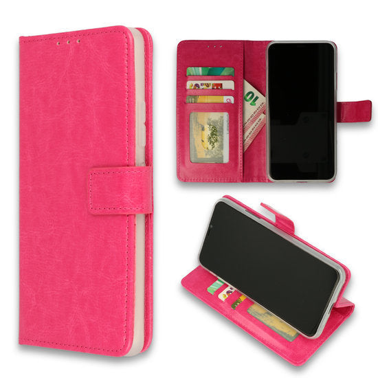 Samsung Galaxy A8 2018 Bookcase Mapje -Roze hoesje - Wallet Case
