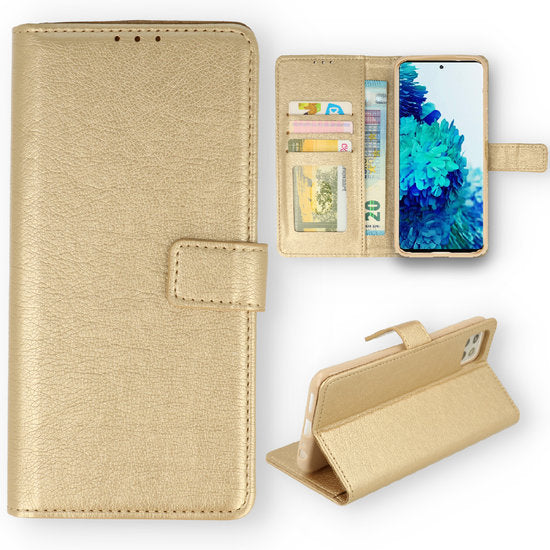 iPhone 13 mini hoesje mapje goud Bookcase wallet case met ruimte voor pasjes