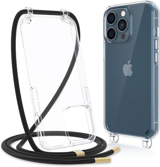 iPhone 13 Mini hoesje met touw Ketting doorzichtig Telefoonhoesjes achterkant met koord