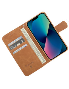 CaseMania iPhone 14 Plus Bruin hoesje Suede High Quality Bookcase