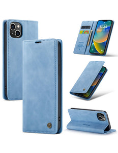 iPhone 14 Pro Max hoesje met ruimte voor pasjes boekcase licht blauw