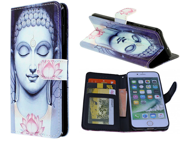 Samsung Galaxy A7 2018 hoesje Boeddha print hoesje - Buddah Wallet print case