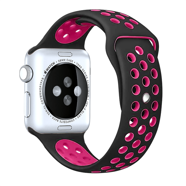 Smartwatch Premium zwart / roze  Apple Watch Series 1-8 / SE - 38/40/41 mm