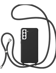 Samsung Galaxy S23 Ultra hoesje Silicone met koord zwart