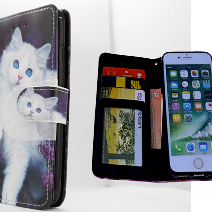 Samsung Galaxy S9 Plus hoesje - katten - poezen print case mapje- Wallet Case