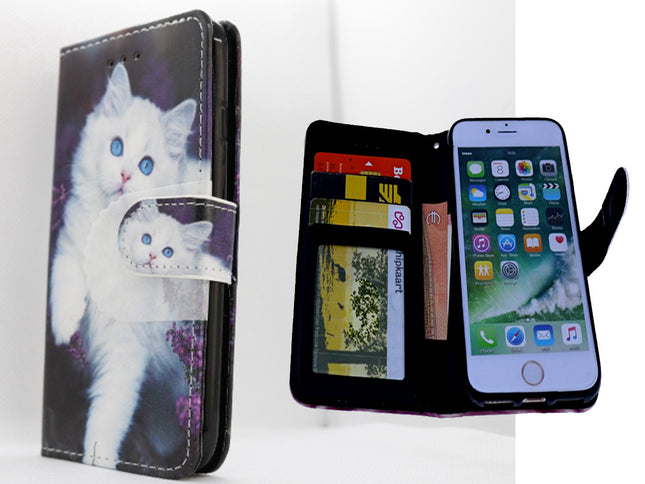Samsung Galaxy S9 Plus hoesje - katten - poezen print case mapje- Wallet Case