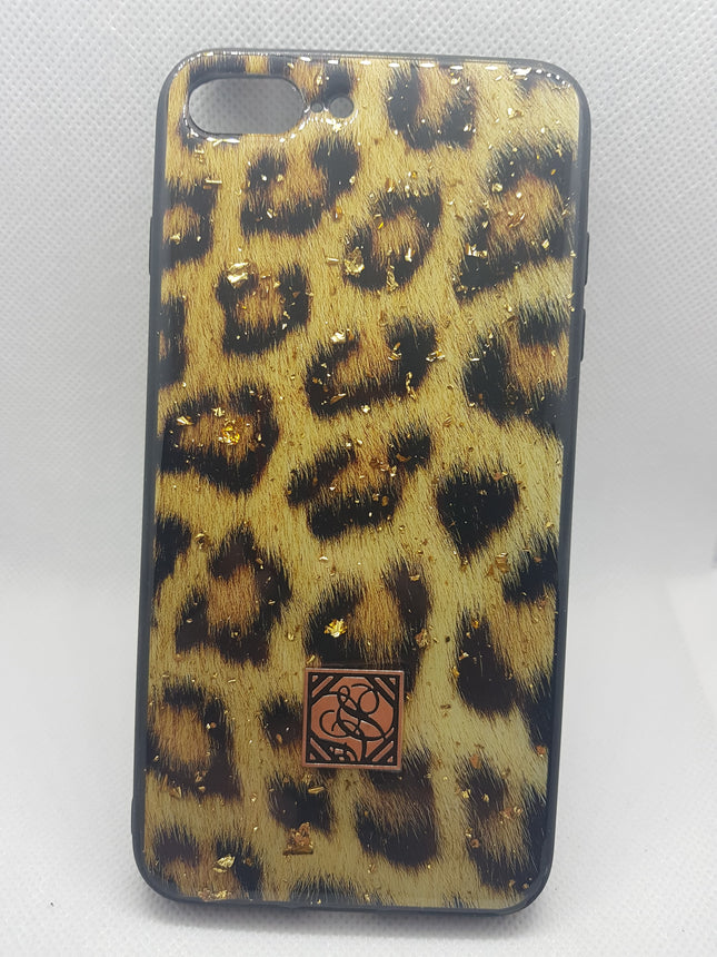 iPhone 7 plus/ 8 Plus hoesje tijger luipaaar panter print case achterkant