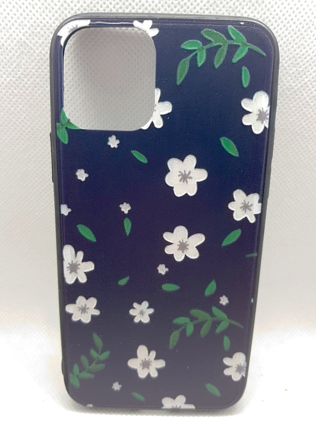 iPhone 11 Pro hoesje achterkant bloem zwart fashion case